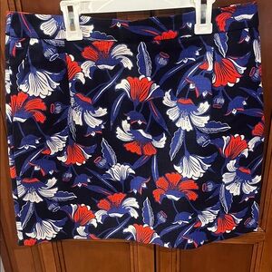 Floral Print Jcrew Navy Mini Skirt - Women's